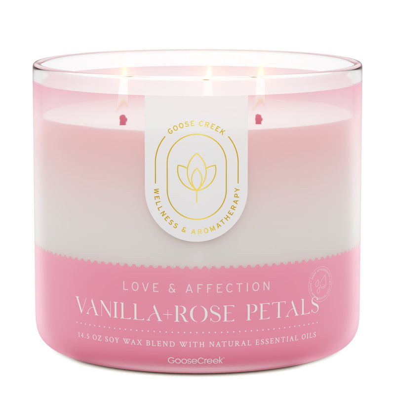 Vanilla & Rose Petals Aromatherapy 3-Wick Candle Drop 1-0044
